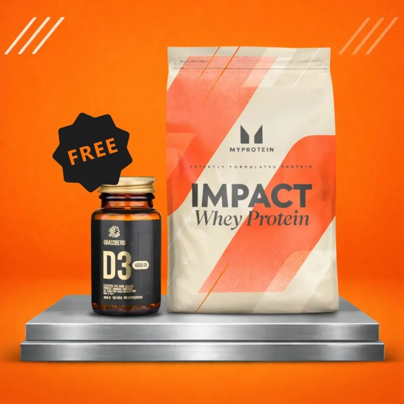 1+1 FREE — Grassberg Vitamin D + Myprotein Impact Whey (Big)